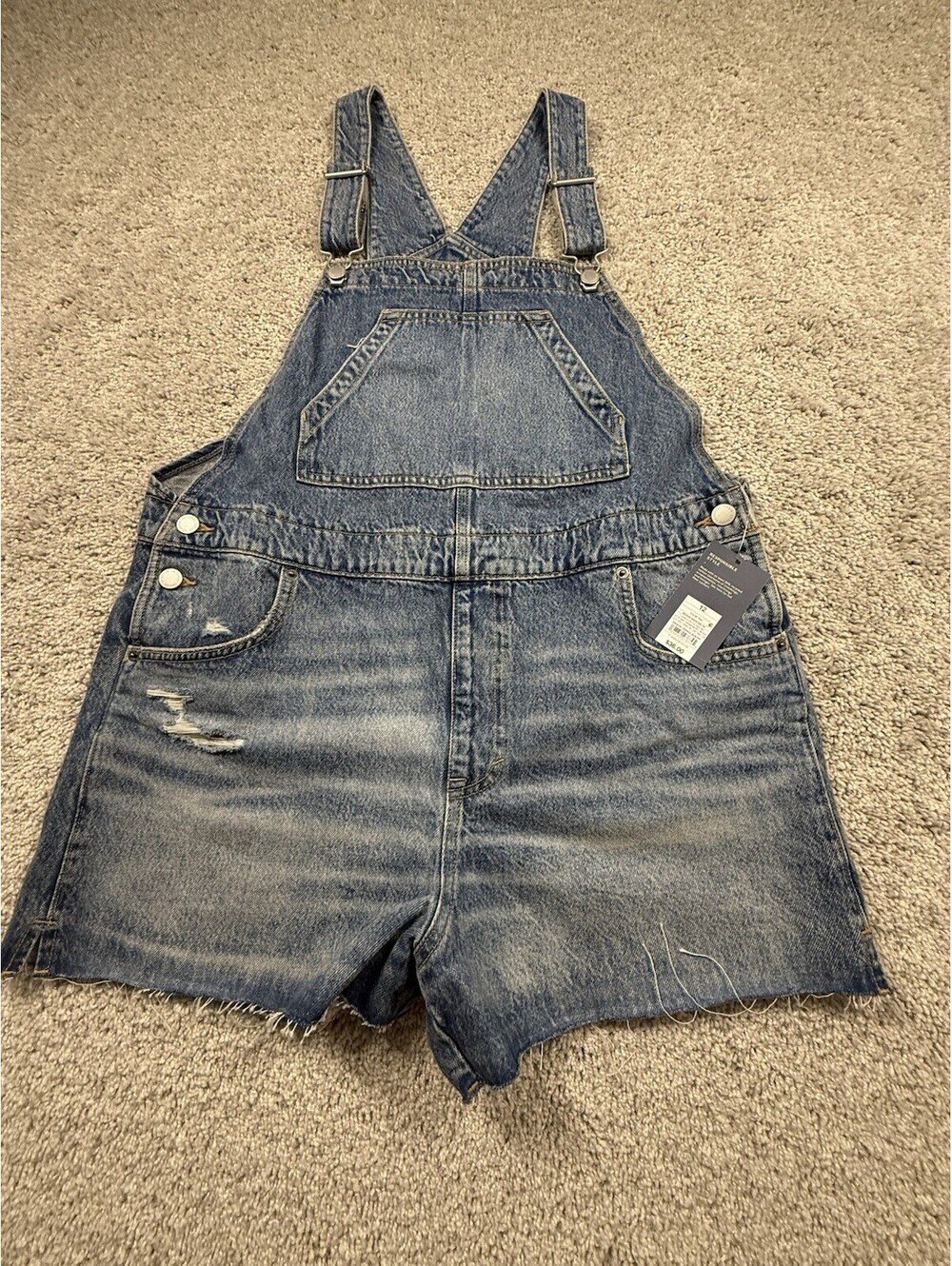 NWT Women's Denim Shortalls - Universal Thread Medium Wash Size 12 $36